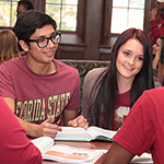 Photo of FSU students in Residence Hall Lounge